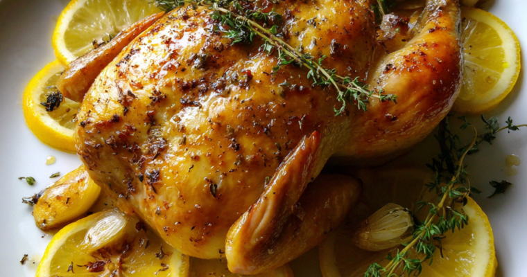 Poulet Rôti Citron & Thym Croustillant