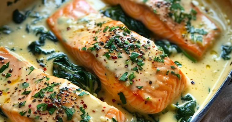 Recette irrésistible de Pavés de Saumon aux Épinards