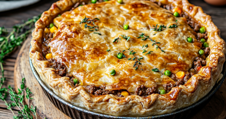 Recette délicieuse de Tourte à la viande hachée facile