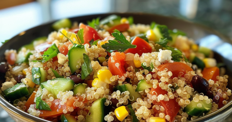 Salade Quinoa Éclatante et Gourmande à Partager !