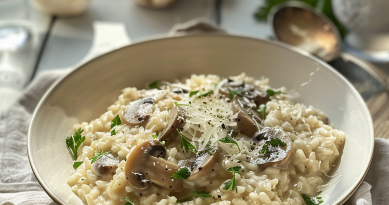 Recette irrésistible de Risotto crémeux aux champignons