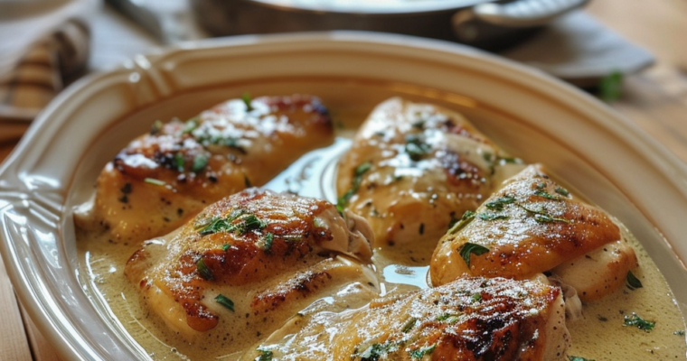Poulet crémeux à la moutarde à l’ancienne : un délice irrésistible !