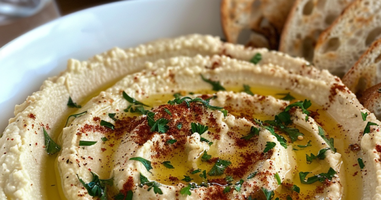 Houmous Crémeux et Pain Grillé : un Délice Irrésistible !