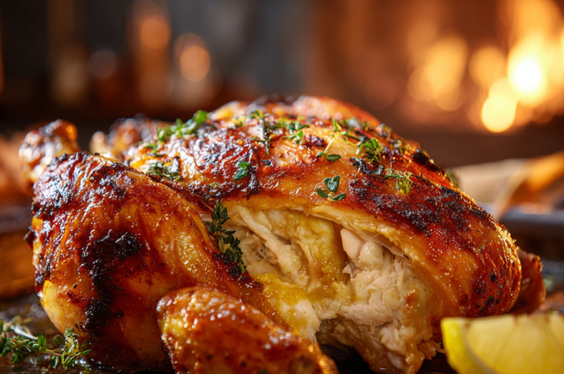 Poulet au four croustillant (recette facile et savoureuse)