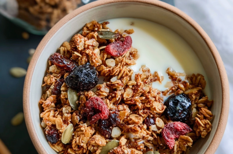 🍯 Granola maison croustillant (recette facile) – Petit déjeuner sain