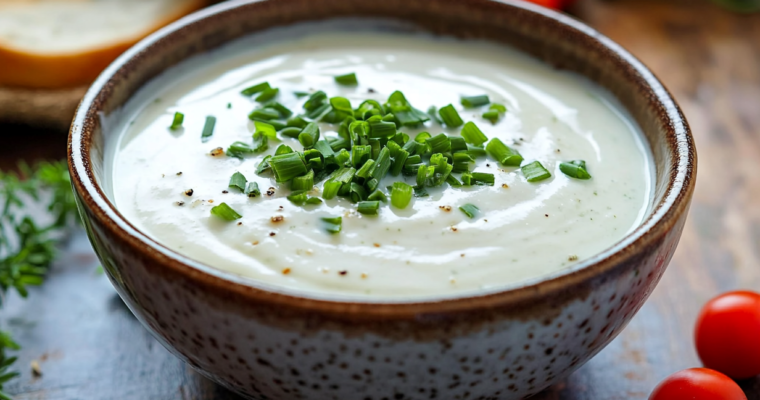 Recette irrésistible de Sauce à la ciboulette au yaourt grec