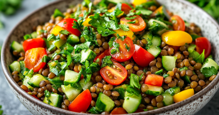 Délicieuse salade de lentilles vertes : facile et rapide