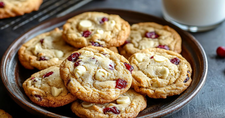 Cookies au chocolat blanc et cranberries