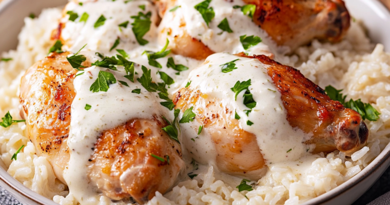 Poule au Riz Sauce Blanche : Un Plat Crémeux et Réconfortant