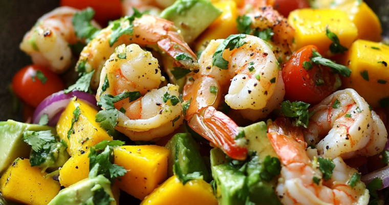Salade Avocat Mangue & Crevettes: Fraîcheur Irrésistible!