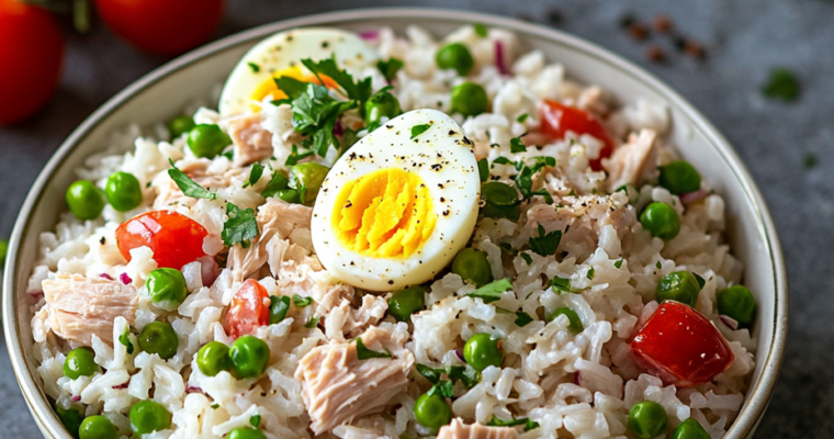 Salade de riz, thon et œuf : Évasion fraîche et savoureuse