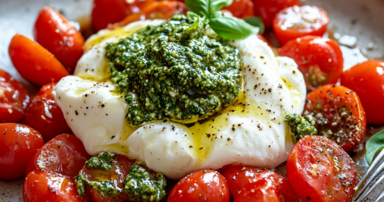 Salade Burrata Pesto & Tomates : Un Délice Irrésistible