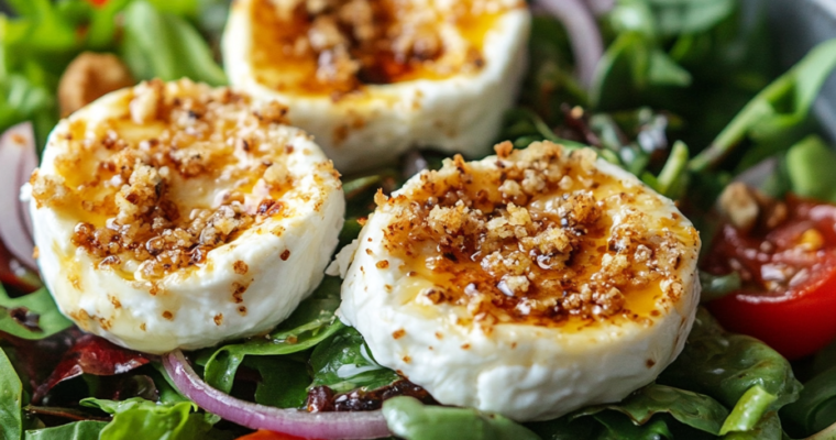 Recette irrésistible de salade au chèvre chaud facile