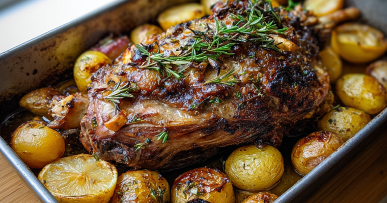 Épaule d&rsquo;agneau rôtie et pommes de terre dorées irrésistibles