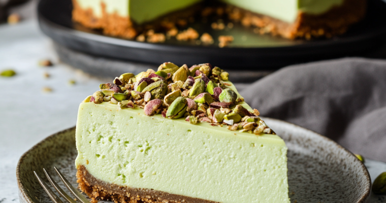Cheesecake de Pistache : Douceur Irrésistible et Crémeuse