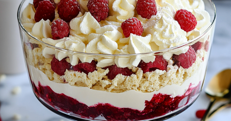 Trifle Chocolat Blanc et Framboises : La Recette Facile en Verrines